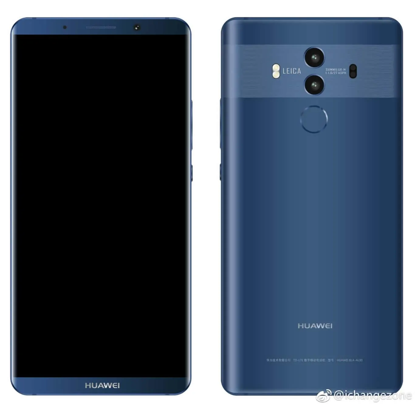 New Huawei Mate 10 Pro Renders Surface, Thin Bezels In Tow