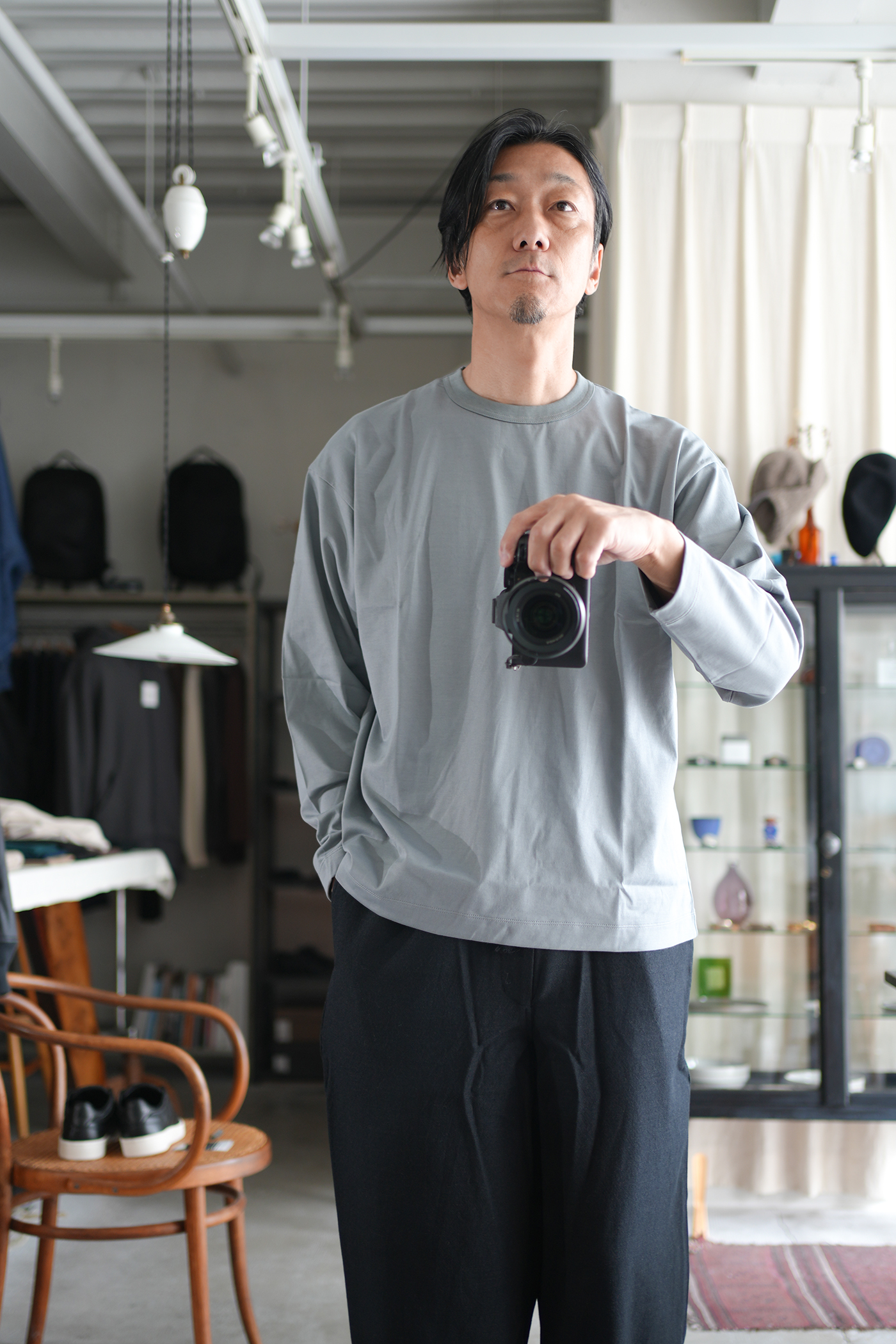 ORGANIC GIZA 60/3 SURVIVAL KNIT COMFORT FIT L/S Tee | ANOTHER LOUNGE