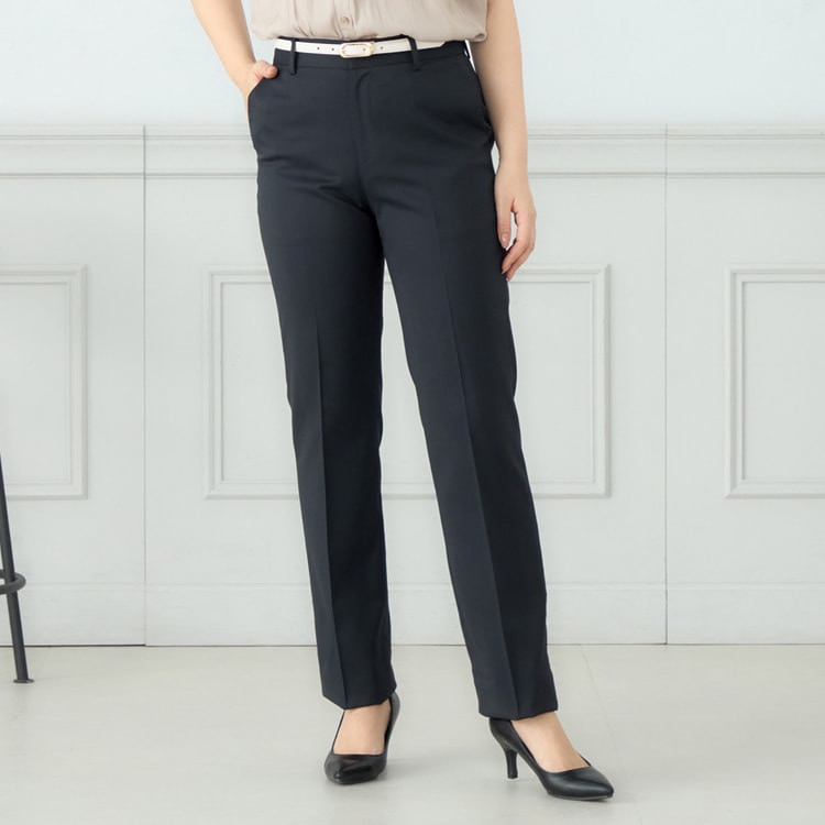 アウトレット】洗えるスーツ ストレッチ ストレートパンツ 紺シャドー
