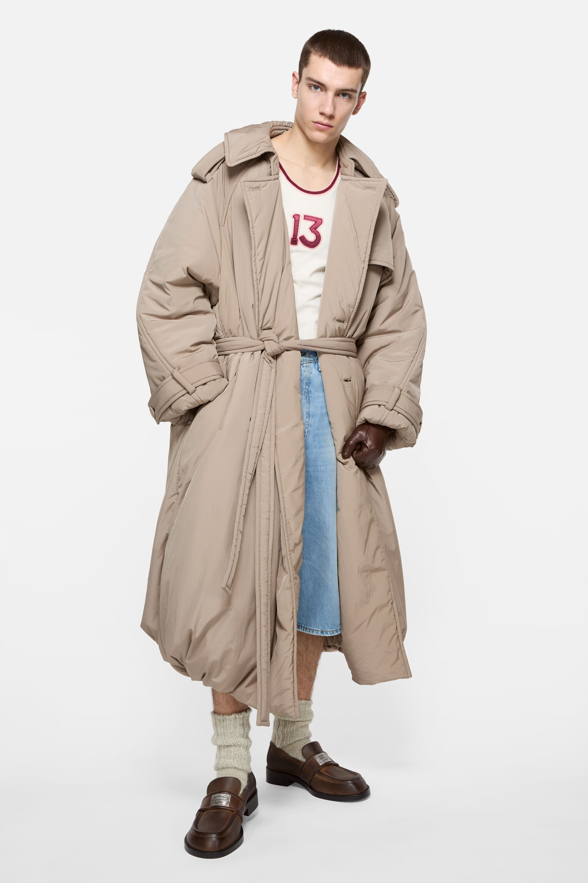 Acne Studios - パッド入りトレンチコート - アーモンドブラウン