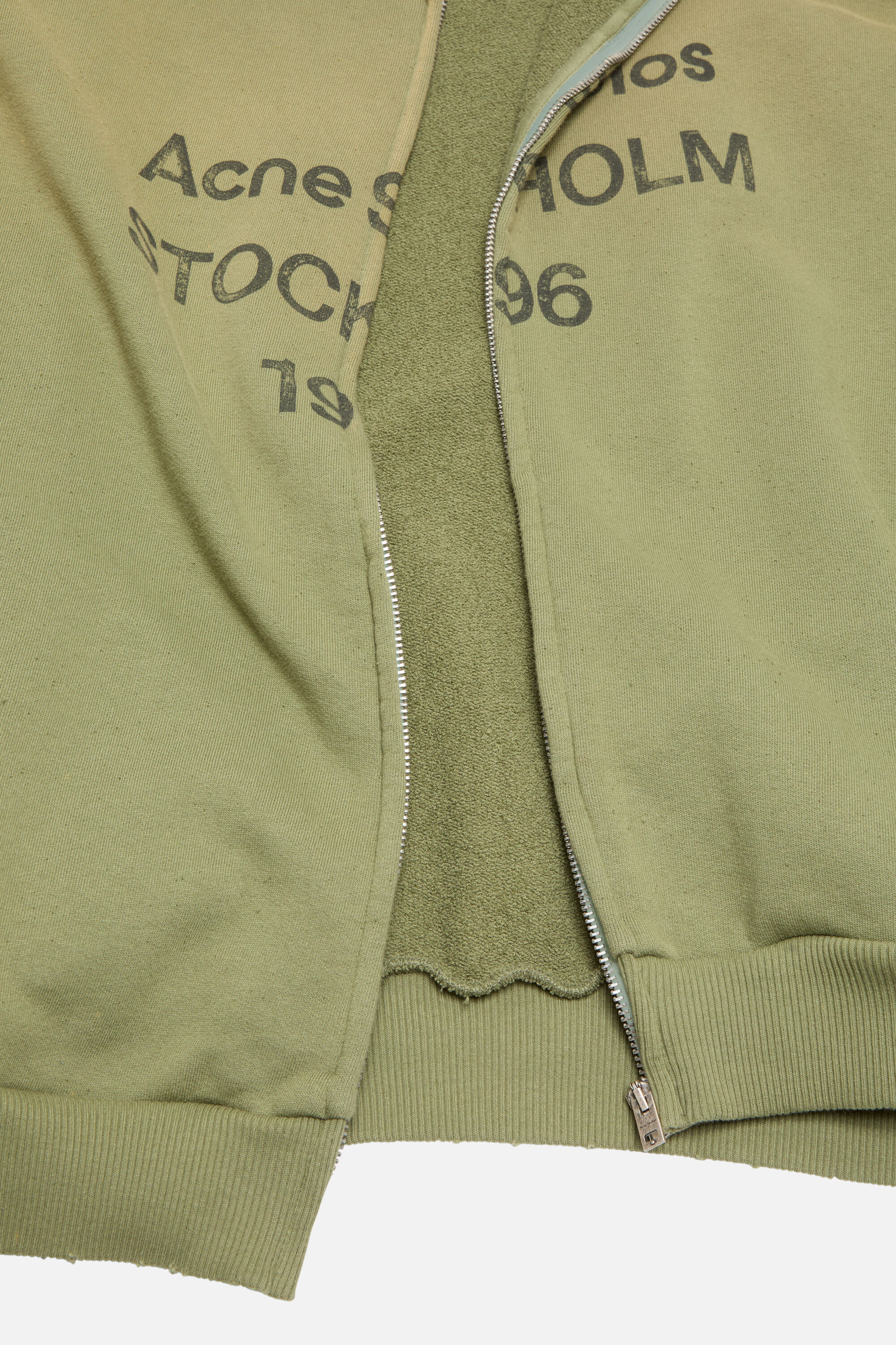Acne Studios - Washed zip-up cardigan - Olive green