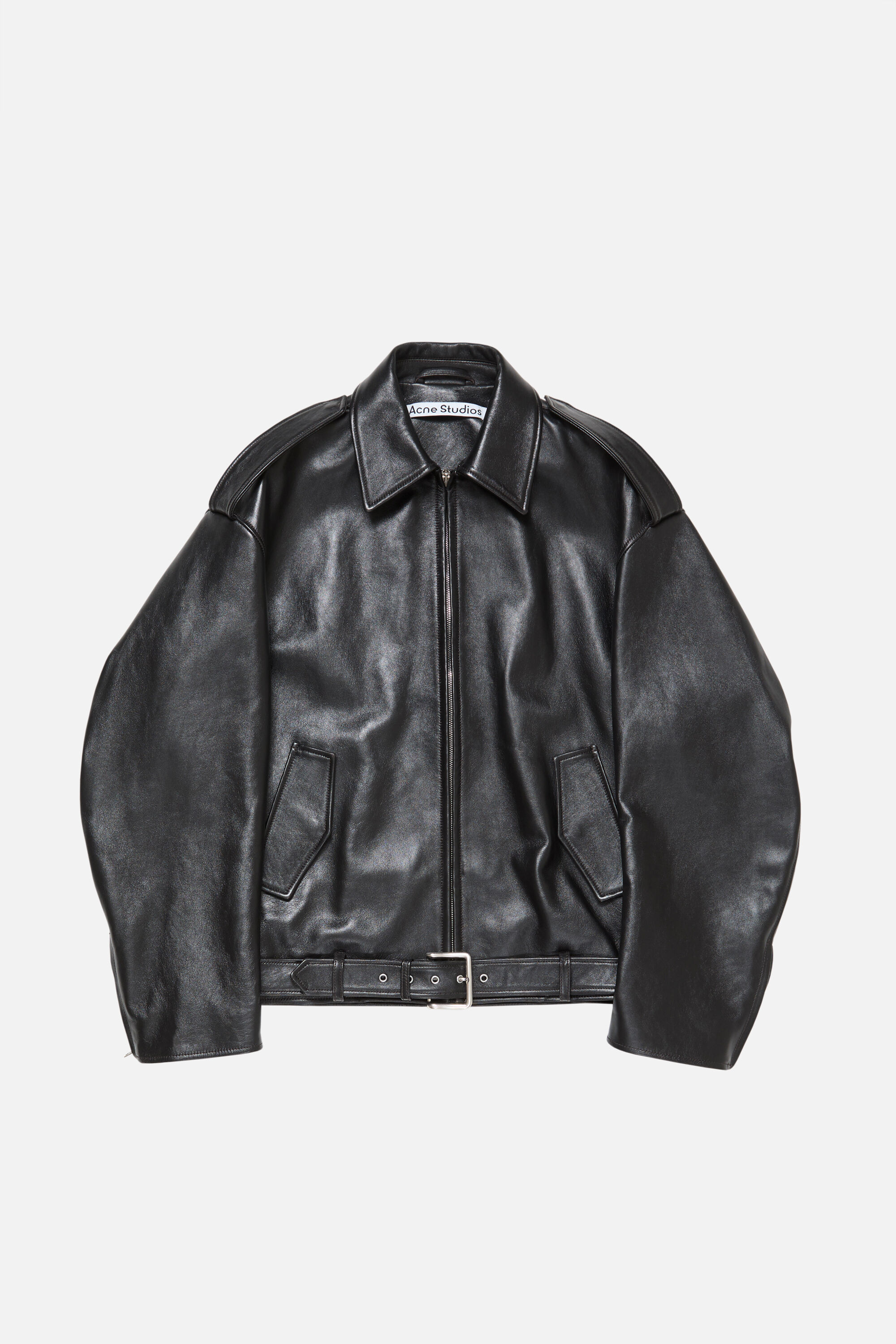 Acne Studios - レザーバイカージャケット - ブラック