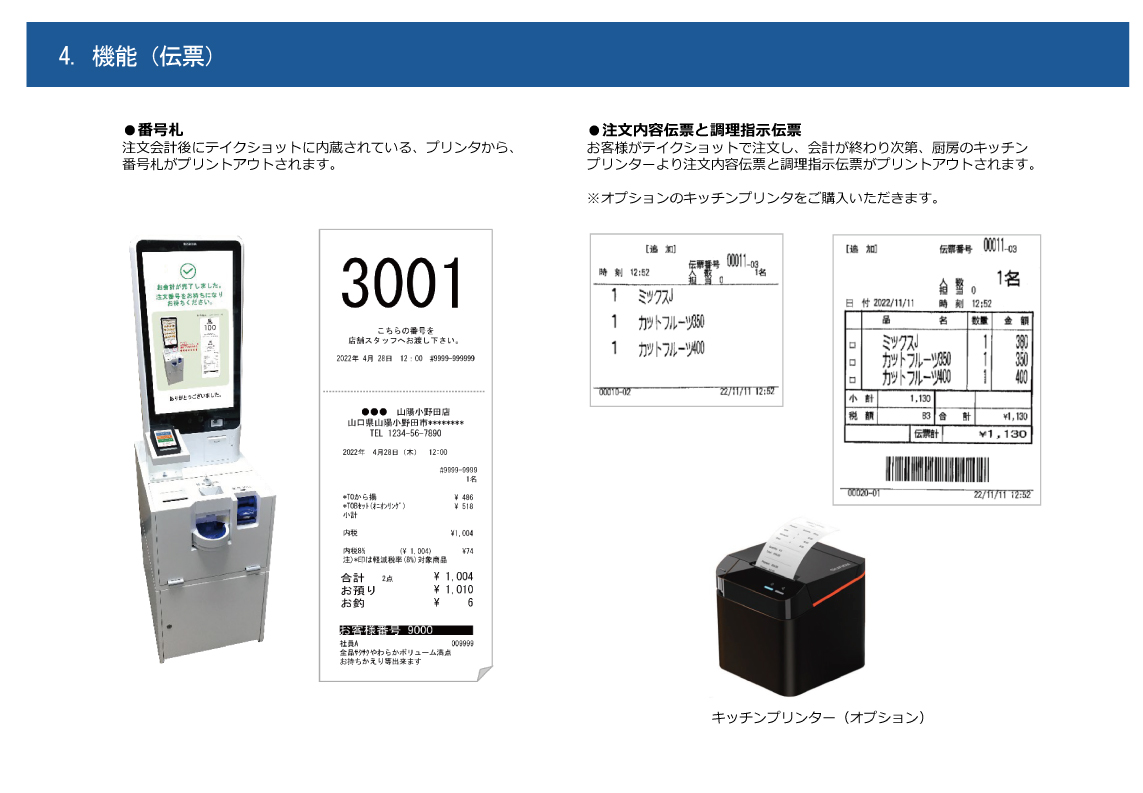 テイクショット／店舗情報システム／製品情報｜アルファクスフードシステム