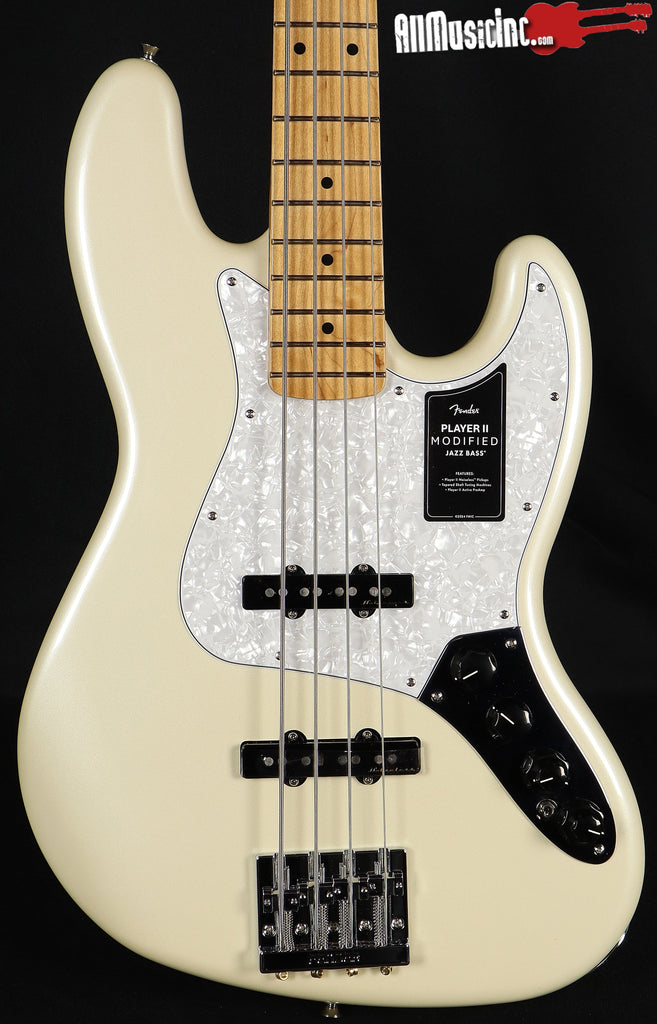 Fender Player II Modified Active Jazz Olympic Pearl Bass Guitar