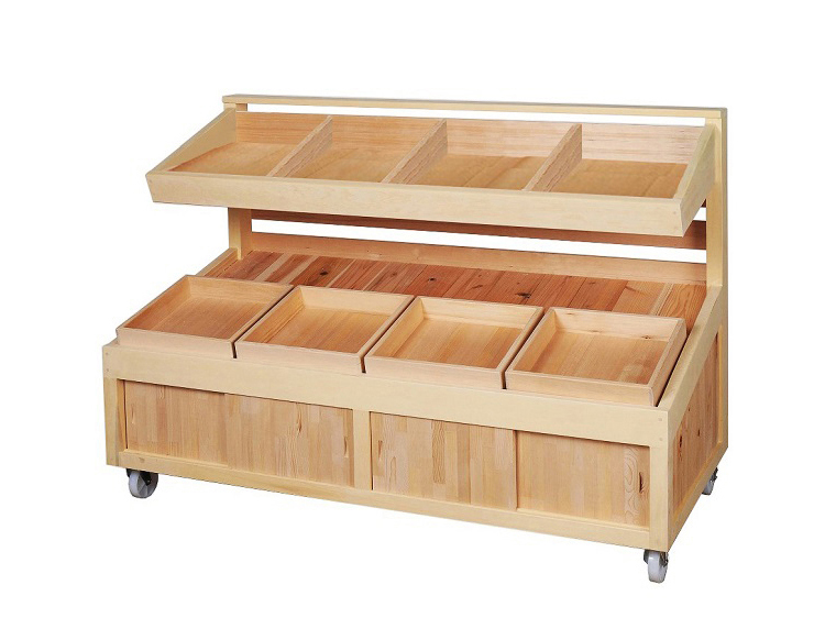 JAB- 片面2段BOX傾斜棚 : 木製什器・木製陳列棚専門のリタナアイチ