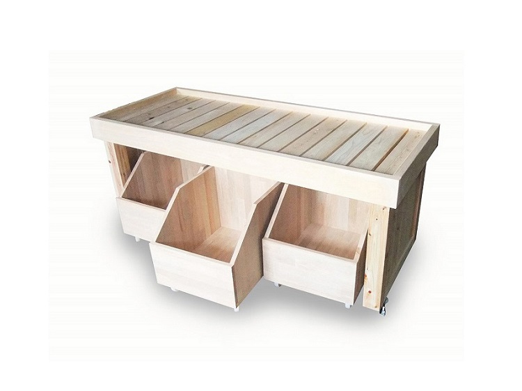 HSB- 平台ワゴンストッカー付き : 木製什器・木製陳列棚専門の