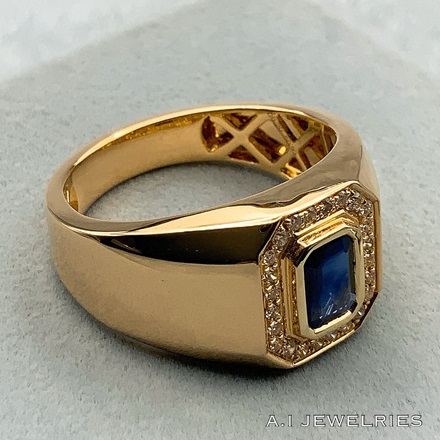 18金 サファイア ダイヤモンド リング / K18 Sapphire diamond ring