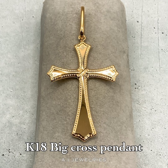 K18 18金 ビック クロス ペンダント / k18 Big cross pendant 品番