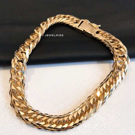 k18 18金 Mカットトリプル 29g デザイン ブレスレット19センチ / k18 M