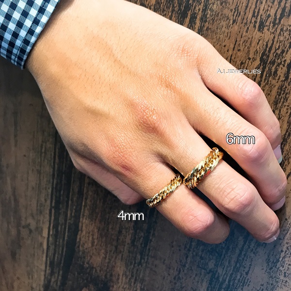 k18 18金 喜平 12面トリプル リング ソフトタイプ 4mm幅 /k18