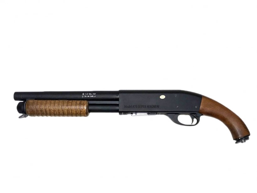 S&T] M870 ソードオフ リアルウッド エアショットガン 【SUPER MAGNUM