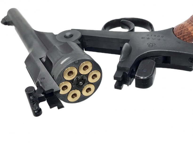 HWS] 二十六年式拳銃 グルーブド木製グリップ付 エイジドカスタム 発火