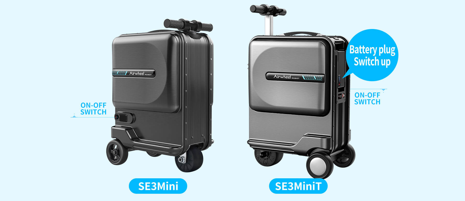 スマートエレクトリックラゲッジスーツケースに乗る-AirwheelSE3Mini