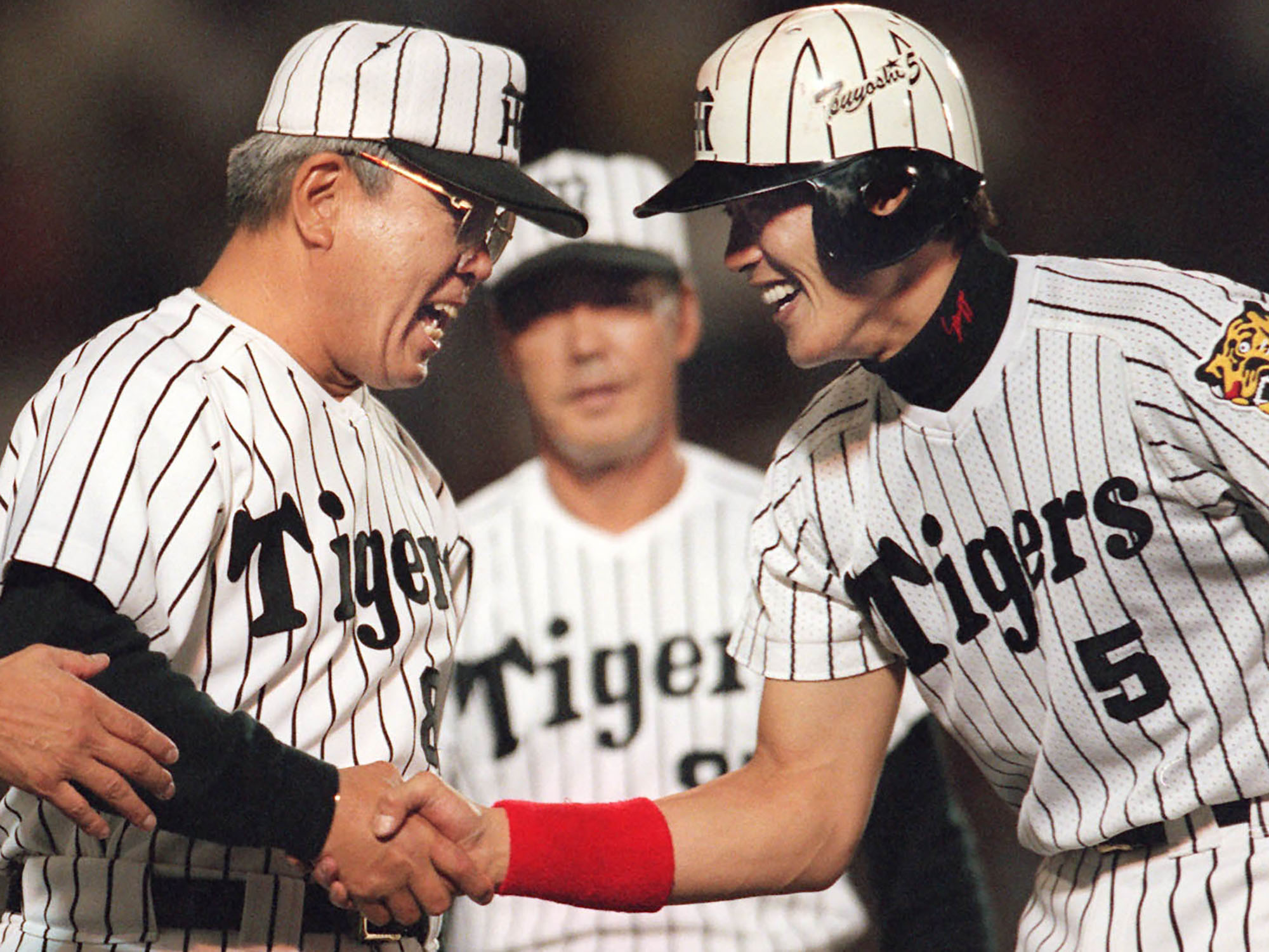 1999年、阪神監督時代、敬遠球を新庄剛志選手が打ち、サヨナラ勝ち