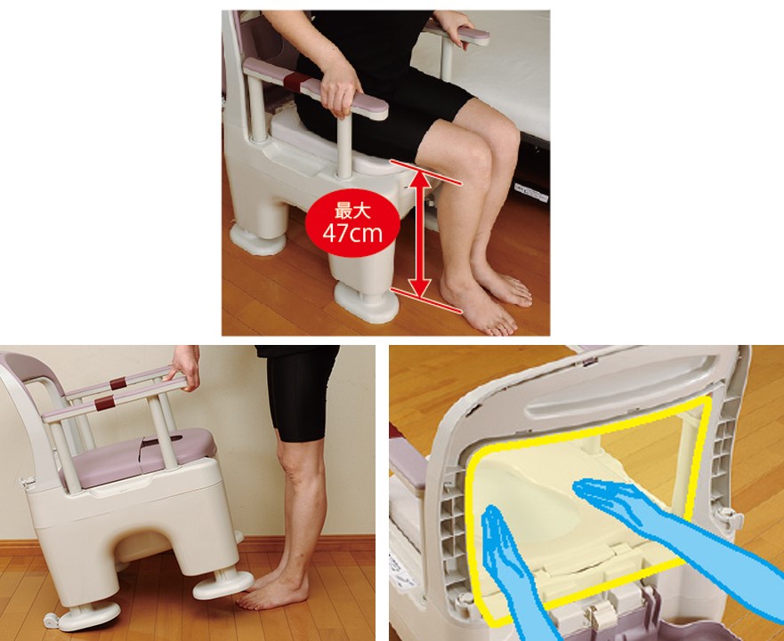 パナソニック ポータブルトイレ ラフィーネ(座楽) プラスチック便座