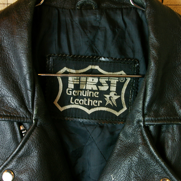 古着本革ブラックレザーライダースジャケット【FIRST Genuine Leather