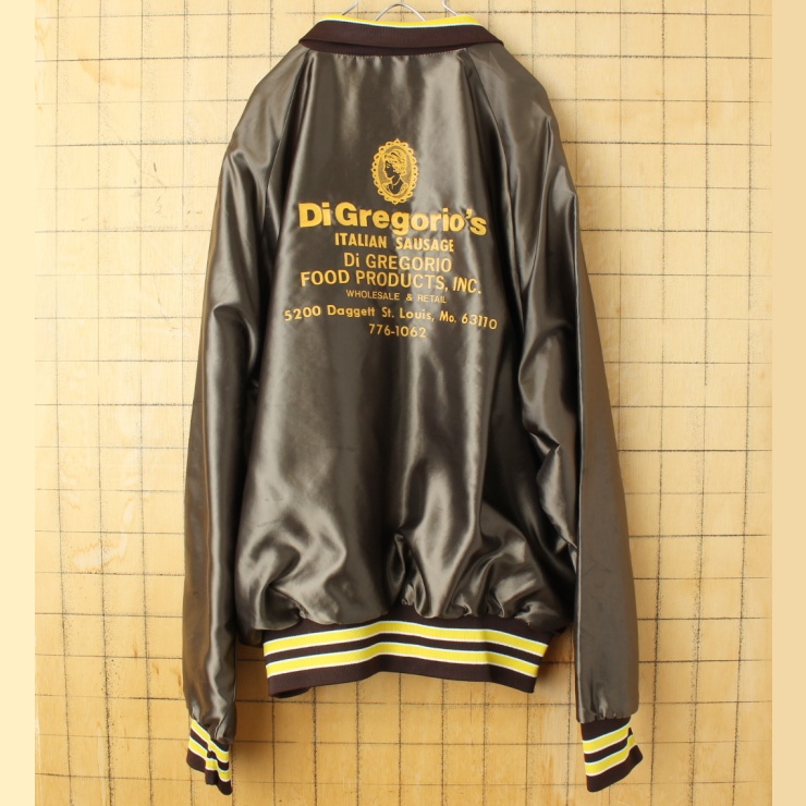 80s 90s USA製 ARISTO JAC BY Hilton ナイロン スタジャン ブラウン