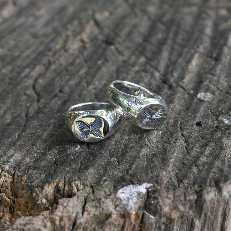 アゲハ 蝶 シグネット 印台 シルバー925 リング 指輪【Ageha|アゲハ】Ageha