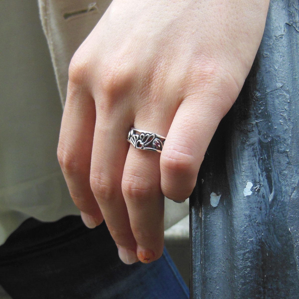 アゲハ 蝶 アラベスク透かし模様 シルバー925 リング 指輪 ペア