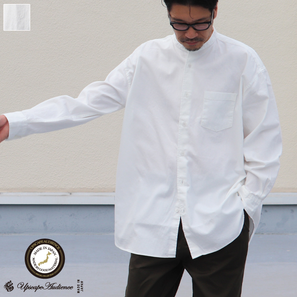 6オンス オックスフォード バンドカラー L/S ボクシーシャツ【MADE IN