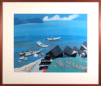 原田泰治 夕日の海作品を卸価格で販売しています！
