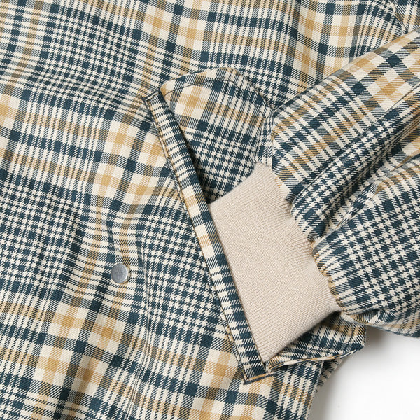 FIELDSMAN SHORT JACKET ORGANIC WOOL CHECK SERGE - MARKAWARE 「Area」
