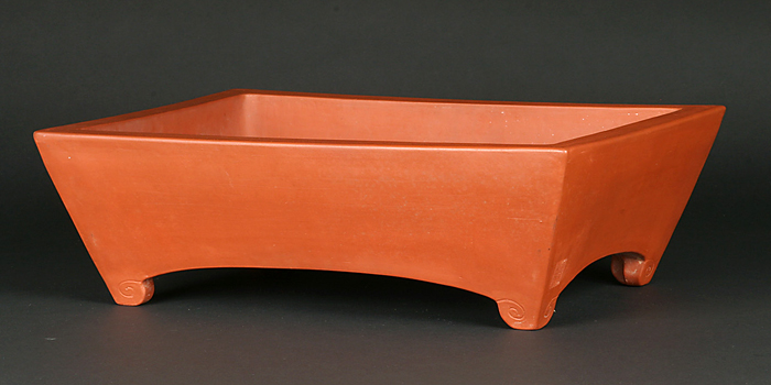 紅泥三日足長方鉢〔高砂庵・馬錦旺造〕 | 盆栽、盆栽書籍、盆栽鉢の