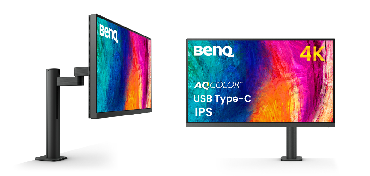 AQCOLOR™シリーズ新製品のデザイナー向け4K UHDエルゴモニター 27