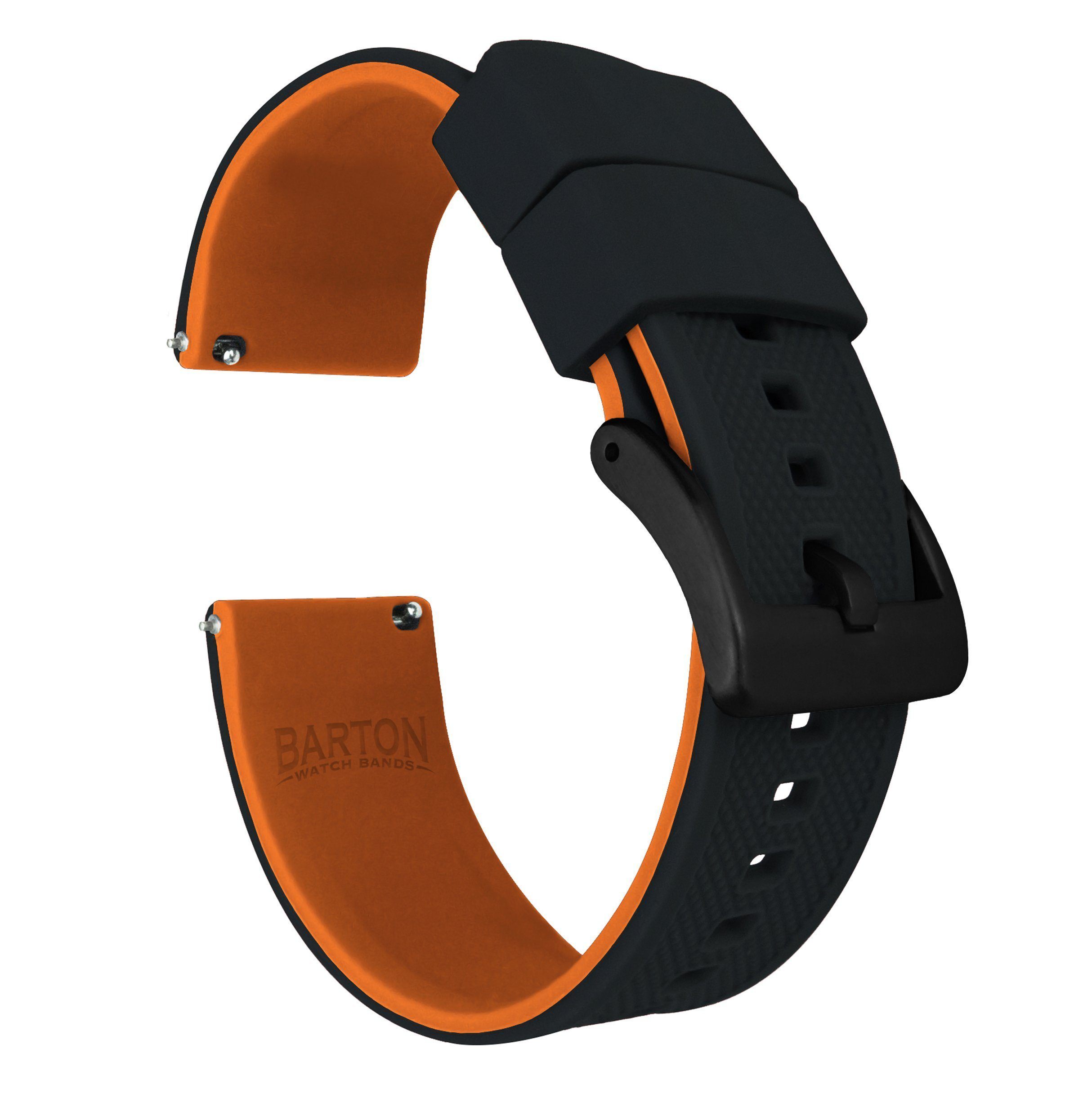 Black Top / Orange Bottom | Elite Silicone Watch Bands | BARTON