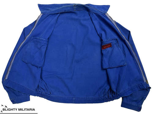 Original 1960s French Blue Workwear Blouson Cyclist Jacket - Size 44