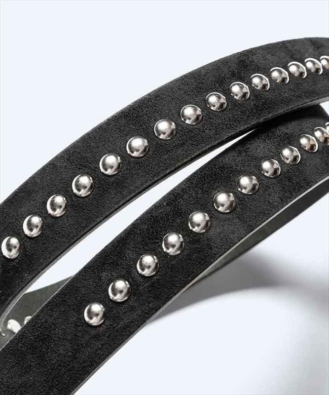 MINEDENIM Suede Leather Studs Belt