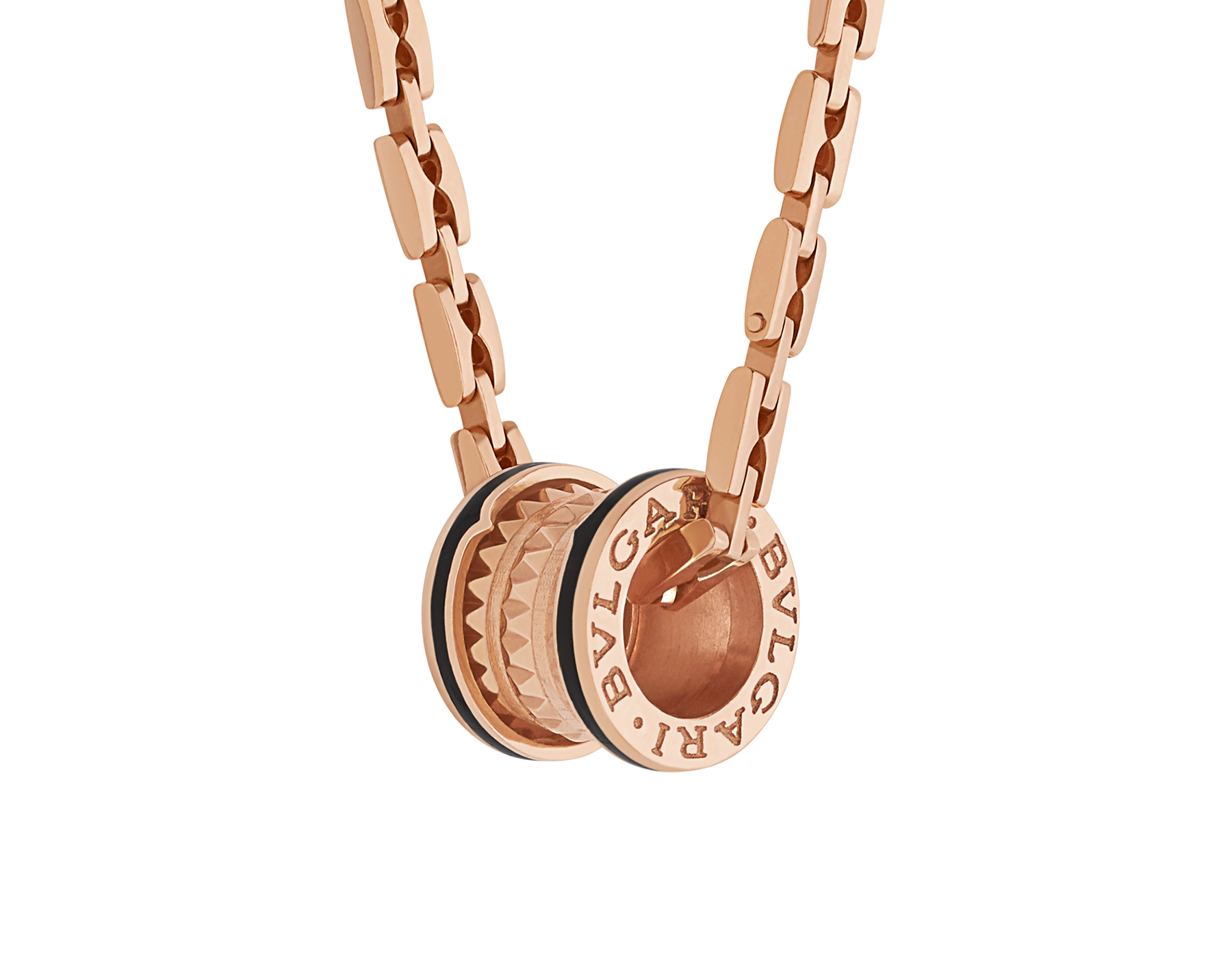 Rose gold,Ceramic B.zero1 Necklace with Black No Gemstones