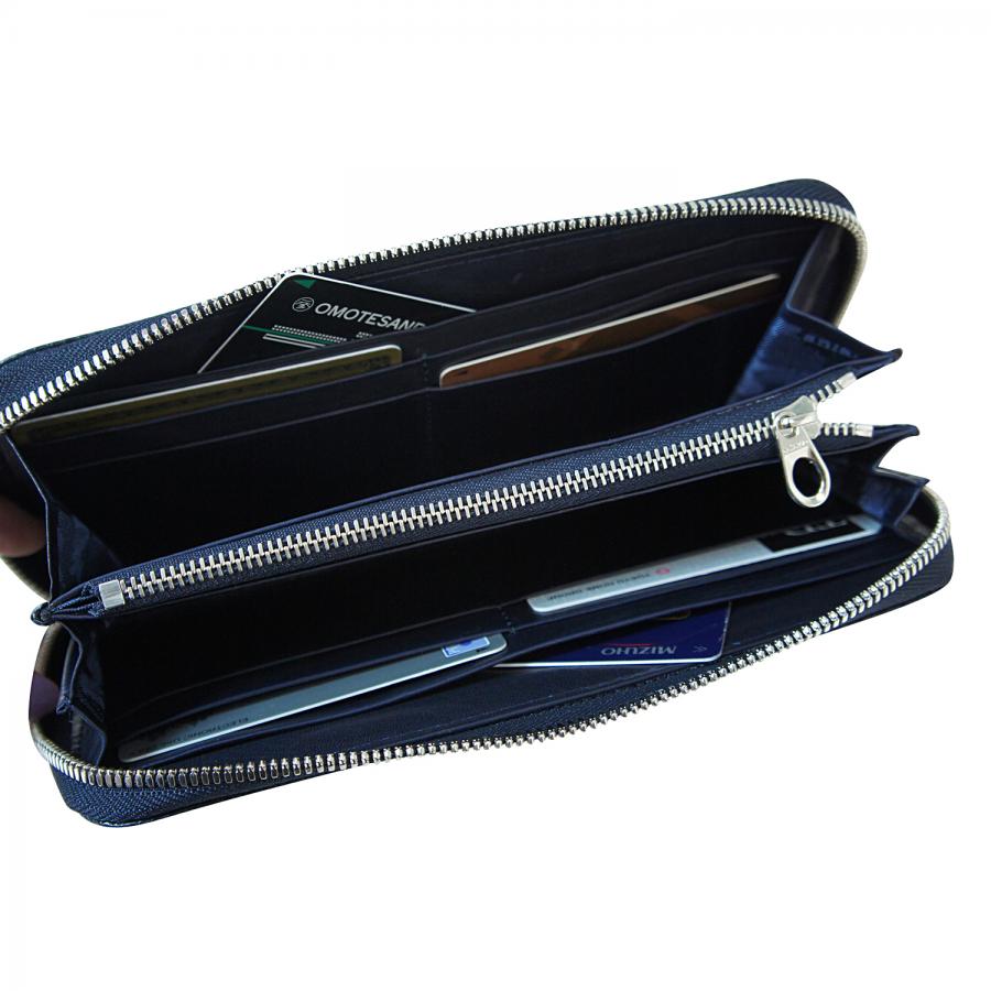 aniary リザード革長財布 ネイビー イントレチャート aniary リザード