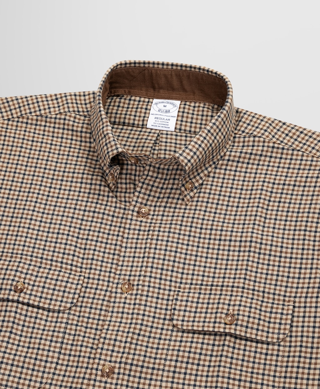 コットン/カシミヤ フランネル チェック ダブルポケット スポーツ