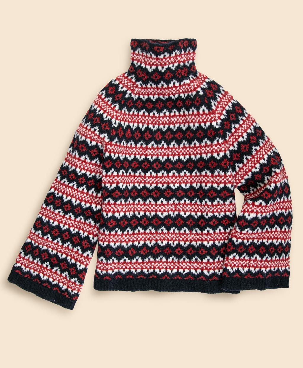 ウール／ナイロン フェアアイル ファンネルネックセーター | Brooks