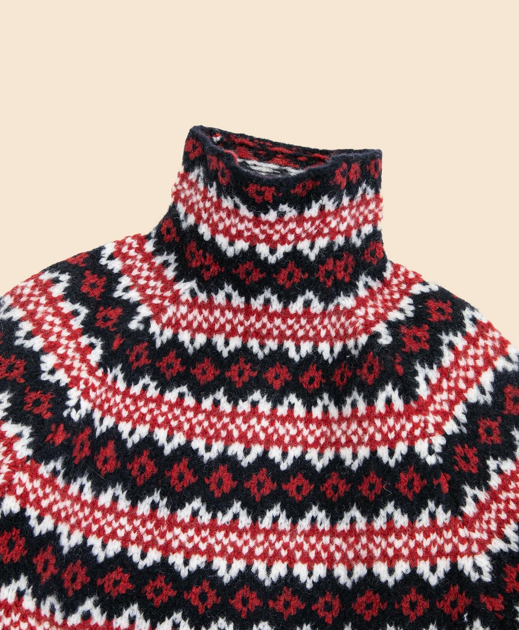 ウール／ナイロン フェアアイル ファンネルネックセーター | Brooks