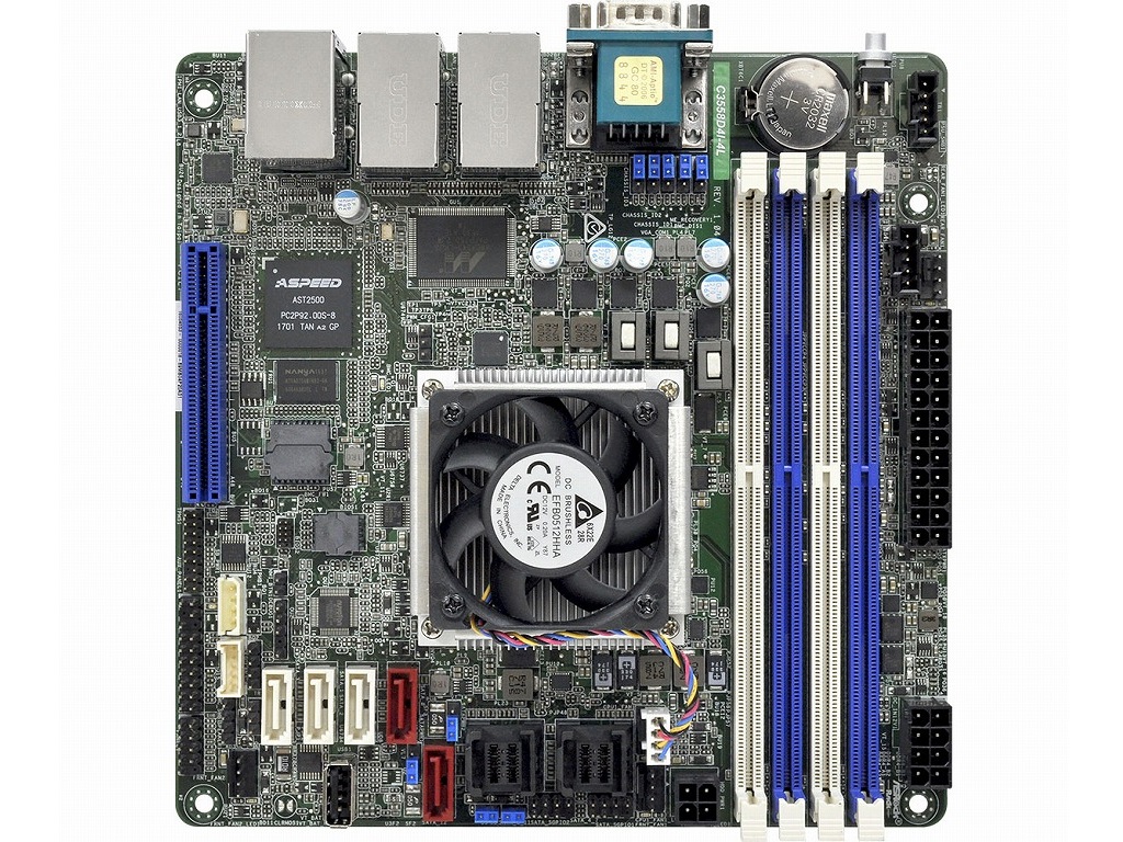 最大メモリ128GBのクアッドコアMini-ITXマザー、ASRock Rack「C3558D4I