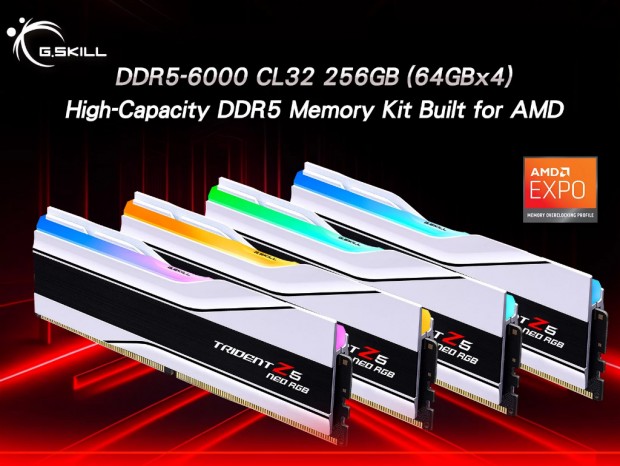 G.SKILL、DDR5-6000/CL32動作のAMD EXPO対応256GB大容量メモリキット