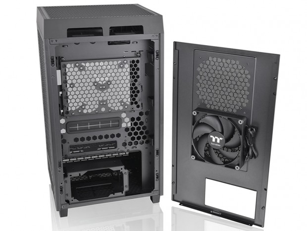 縦型デザインのミニタワーPCケース、Thermaltake「The Tower 200」国内