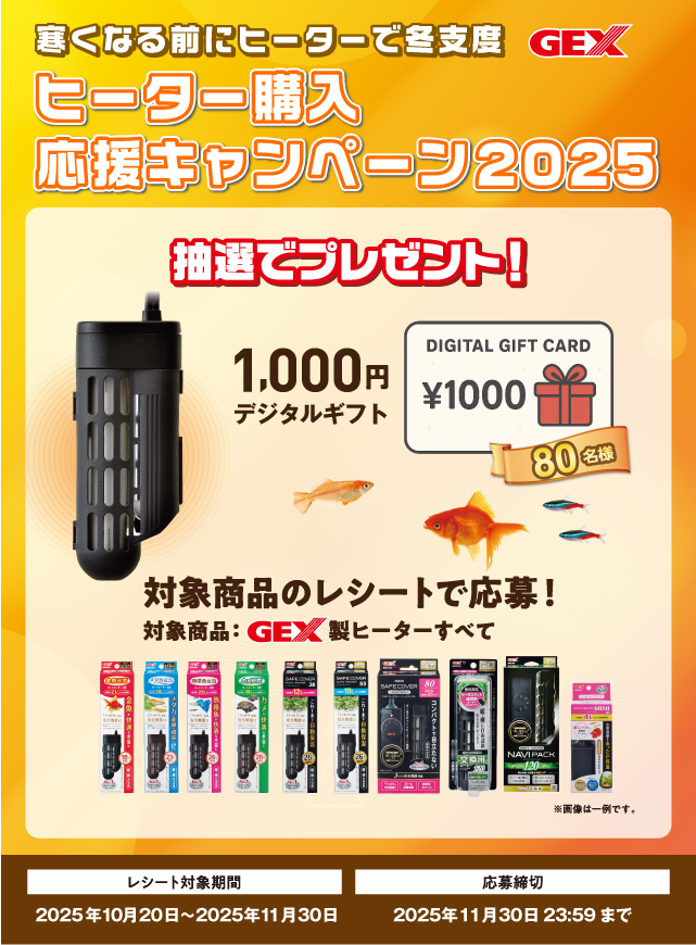 ヒーター購入応援キャンペーン2025 熱帯魚 観賞魚 アクアリウム用品