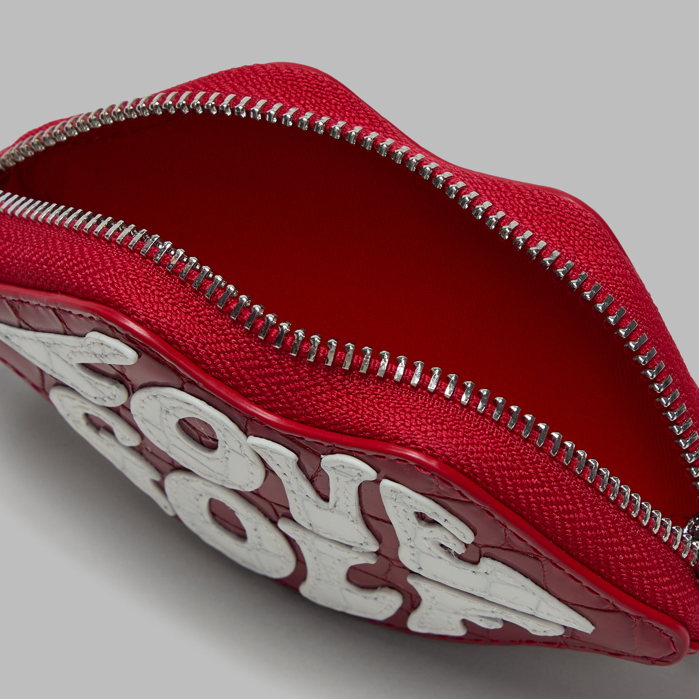 LOVE G CROC-EMBOSSED LEATHER COIN PURSE KEYCHAIN | WOMEN'S