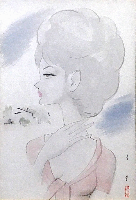 東郷青児 婦人像 水彩画 | 有限会社 ギャラリー瑞鳳