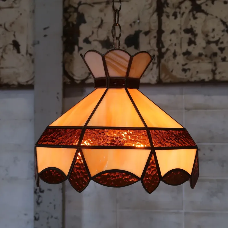 アンティーク ステンドグラス ペンダントランプ 3灯 ｜ glow ANTIQUES