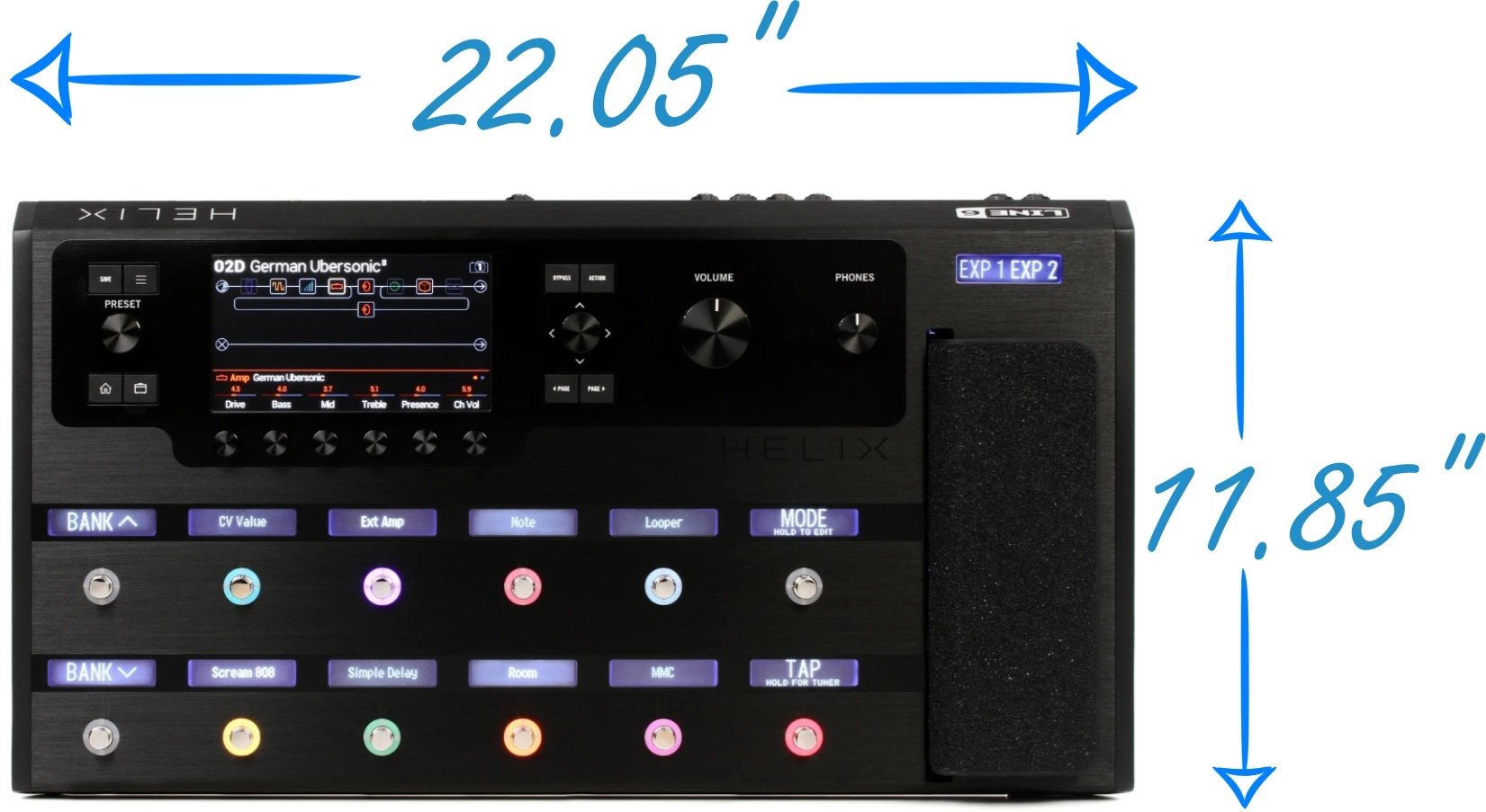 Line 6 Helix Floor Dimensions (a quick guide) - Guitar Chalk