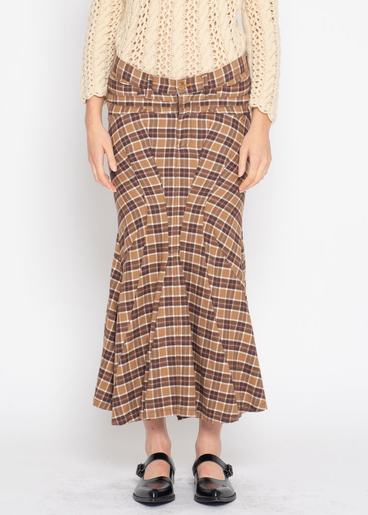 JUNYA WATANABE COMME des GARÇONS check pattern draped skirt – dot