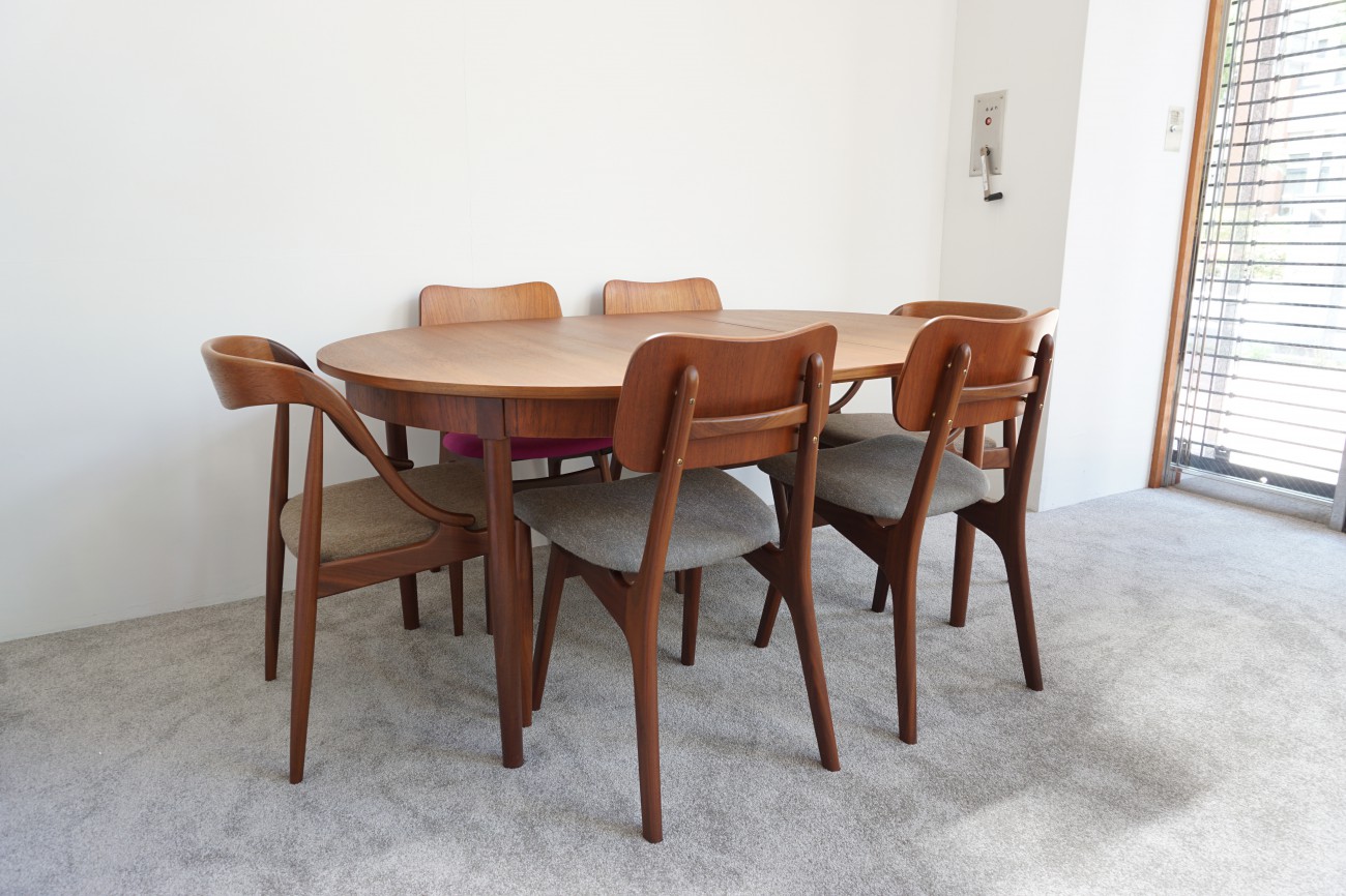 Teak round dining table / チーク エクステンション ラウンド