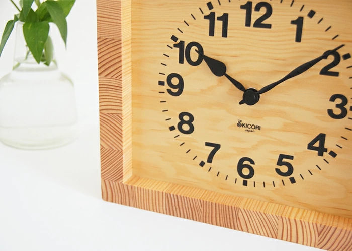 KICORI ネコの親子の時計 木の時計 プレゼント キコリ 木製 とけい