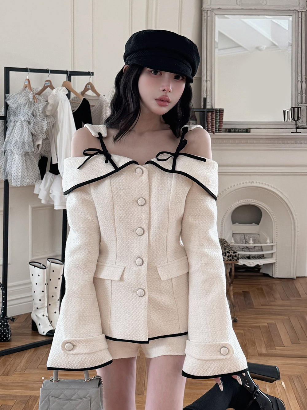 ボンディングツイードオフショルチュニック – Darich (ダーリッチ)