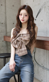 タータンチェックリボンベアトップ – Darich (ダーリッチ)