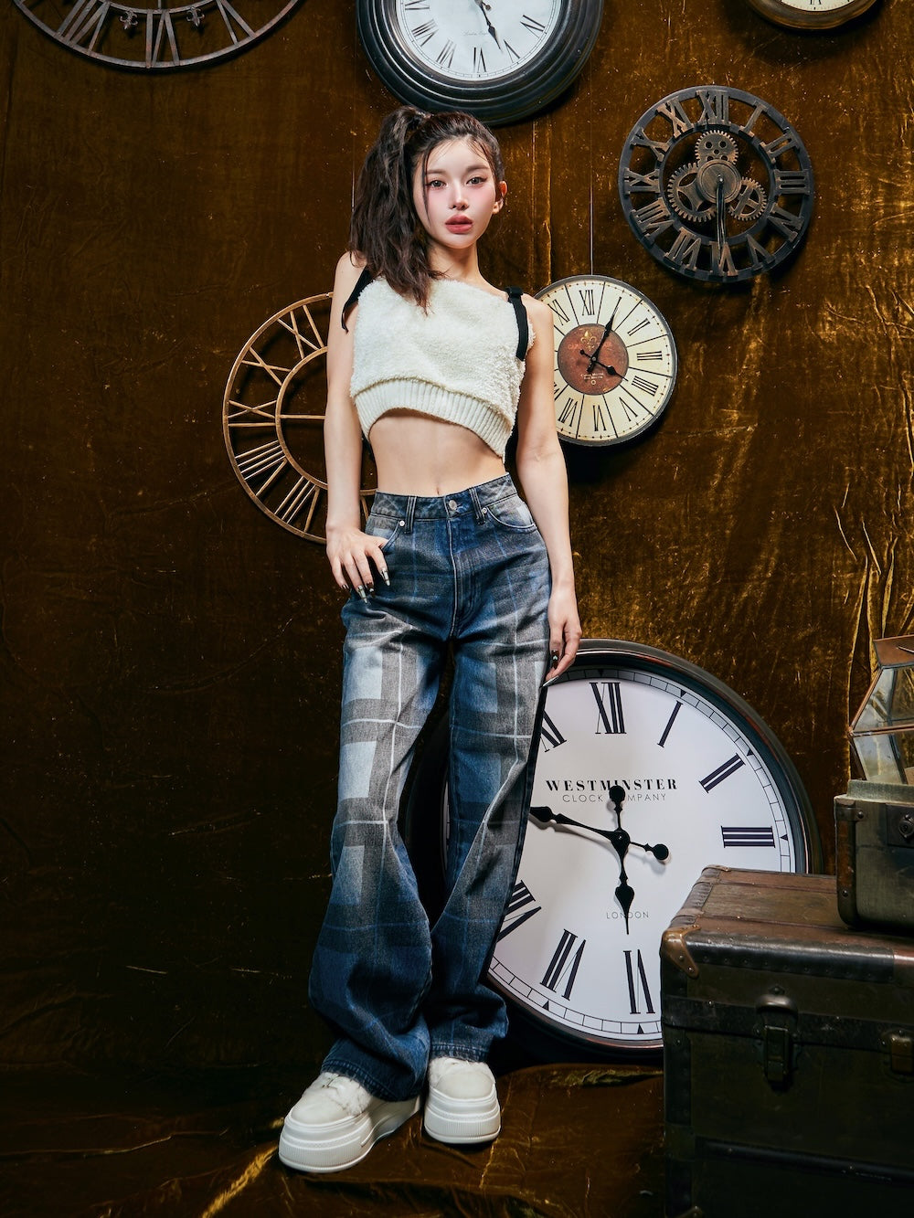 ブロックチェックワイドデニムパンツ – Darich (ダーリッチ)